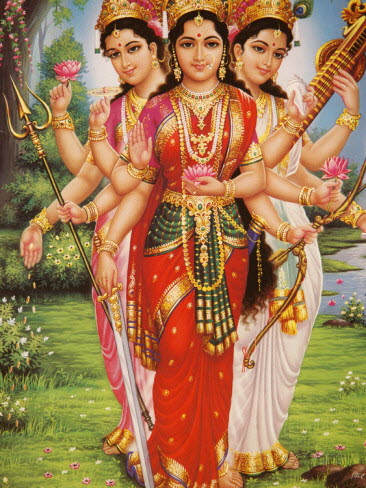 Lakshmi, Pravati & Saraswati